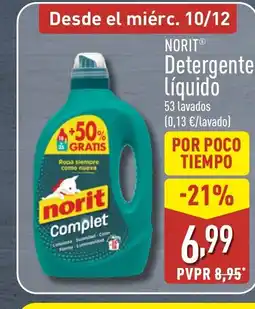 ALDI NORIT Detergente líquido oferta