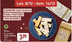 ALDI FLOR DE NAVIDAD Turrón artesano oferta