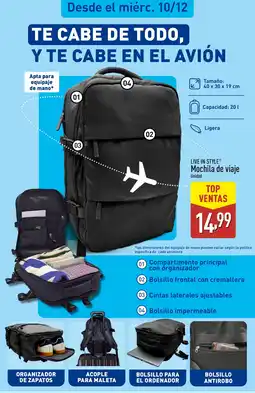 ALDI LIVE IN STYLE Mochila de viaje oferta