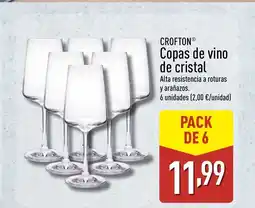 ALDI CROFTON Copas de vino de cristal oferta