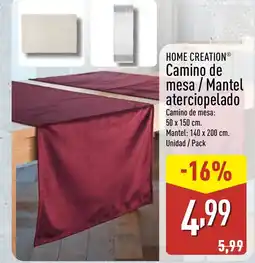 ALDI HOME CREATION Camino de mesa/Mantel aterciopelado oferta