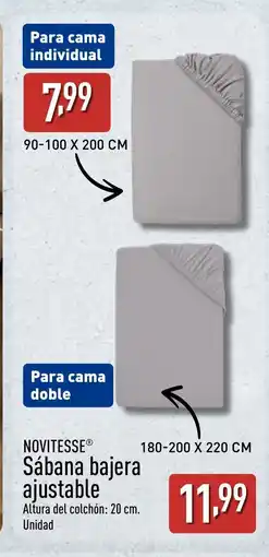 ALDI NOVITESSE Sábana bajera ajustable oferta