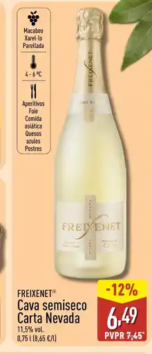 ALDI FREIXENET Cava semiseco Carta Nevada oferta
