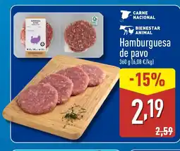 ALDI Hamburguesa de pavo oferta