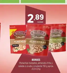 Coviran BORGES Pistachos tostados, almendra frita y salada o cruda y crujiente oferta