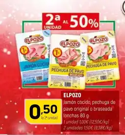Coviran ELPOZO Jamón cocido, pechuga de pavo original o braseada lonchas oferta