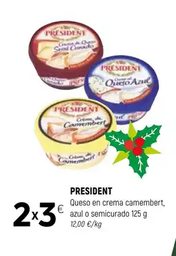 Coviran PRESIDENT Queso en crema camembert, azul o semicurado oferta