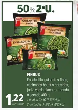 Coviran FINDUS Ensaladilla, guisantes finos, espinacas hojas o cortadas oferta