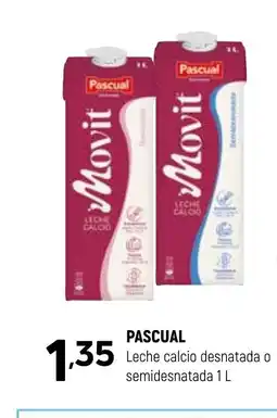 Coviran PASCUAL Leche calcio desnatada o semidesnatada oferta