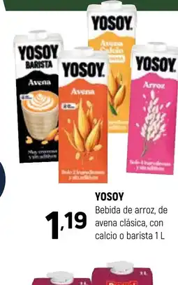 Coviran YOSOY Bebida de arroz, de avena clásica, con calcio o barista oferta