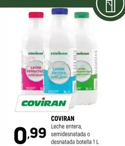 Coviran COVIRAN Leche entera, semidesnatada o desnatada botella oferta