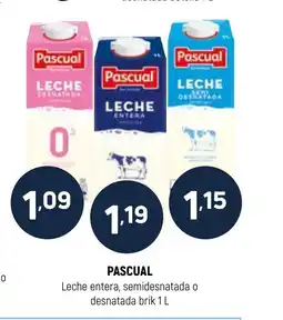 Coviran PASCUAL Leche entera, semidesnatada o desnatada brik oferta