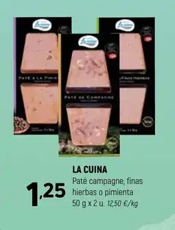 Coviran LA CUINA Paté campagne, finas hierbas o pimienta oferta