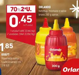 Coviran ORLANDO Ketchup, mostaza o salsa brava oferta
