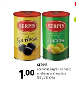 Coviran SERPIS Aceitunas negras sin hueso o rellenas anchoas lata oferta