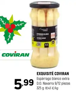 Coviran EXQUISITÉ COVIRAN Espárrago blanco extra D.O. Navarra 9/12 piezas oferta