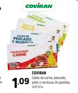 Coviran COVIRAN Caldo de carne, pescado, pollo o verduras 24 pastillas oferta