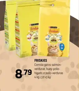 Coviran FRISKIES Comida gatos salmón- verduras, buey-pollo-higado o pollo verduras oferta