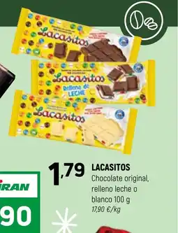 Coviran LACASITOS Chocolate original, relleno leche o blanco oferta