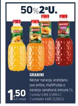 Coviran GRANINI Néctar naranja, arándano- uva antiox, multifrutas o naranja-zanahoria inmune oferta
