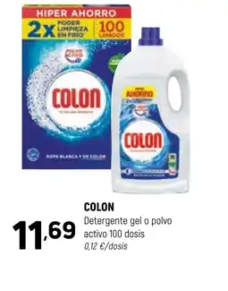 Coviran COLON Detergente gel o polvo activo 100 dosis 0,12 €/dosis oferta