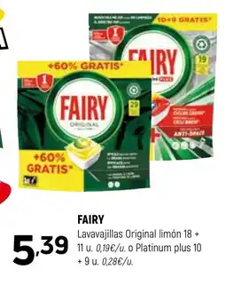 Coviran FAIRY Lavavajillas Original limón oferta