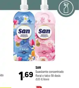Coviran SAN Suavizante concentrado floral o talco 59 dosis oferta