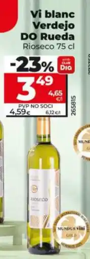 Dia RIOSECO Vi blanc Verdejo DO Rueda oferta