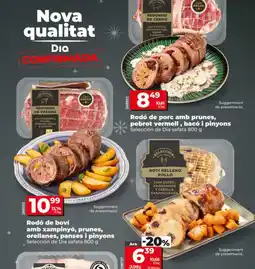 Dia Rodó de boví amb xampinyó, prunes, orellanes, panses i pinyons oferta