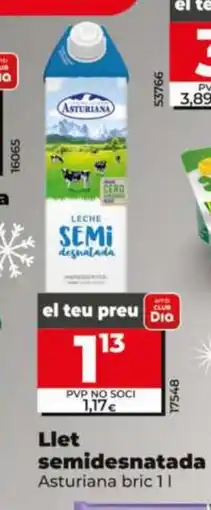 Dia ASTURIANA Llet semidesnatada oferta
