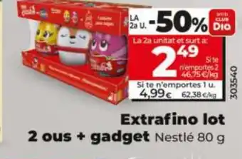 Dia Extrafino lot 2 ous + gadget oferta