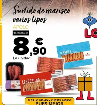 Surtido de marisco varios tipos