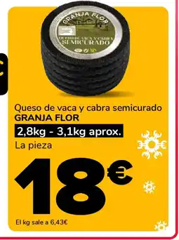 Supeco GRANJA FLOR Queso de vaca y cabra semicurado oferta