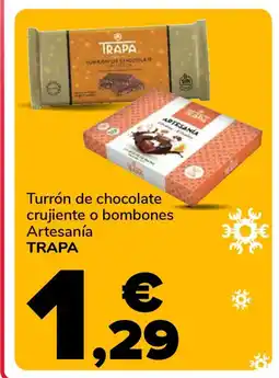 Supeco TRAPA Turrón de chocolate crujiente o bombones Artesanía oferta