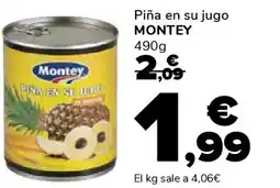 Supeco MONTEY Piña en su jugo oferta