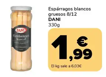 Supeco DANI Espárragos blancos gruesos 8/12 oferta