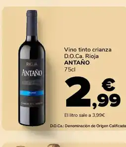 Supeco ANTAÑO Vino tinto crianza D.O.Ca. Rioja oferta
