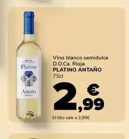Supeco PLATINO ANTAÑO Vino blanco semidulce D.O.Ca. Rioja oferta
