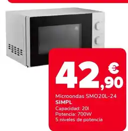 Supeco SIMPL Microondas SM020L-24 oferta