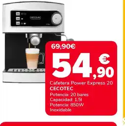 Supeco CECOTEC Cafetera Power Express 20 oferta