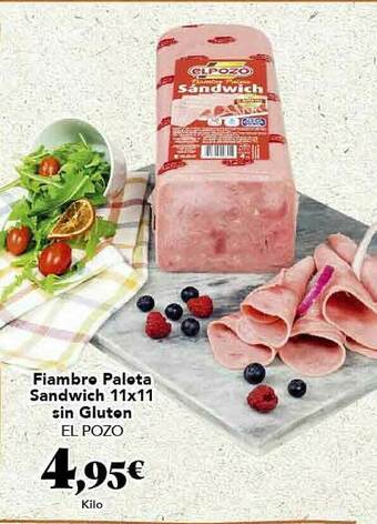 Gadis Fiambre Paleta Sandwich 11x11 Sin Gluten oferta