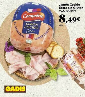 Gadis Jamón Cocido Extra Sin Gluten Campofrio oferta