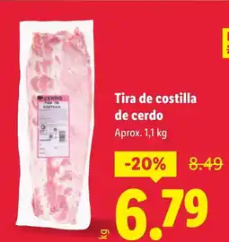 Lidl Tira de costilla de cerdo oferta