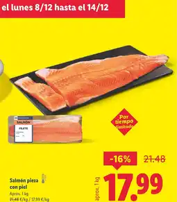 Lidl Salmón pieza con piel oferta