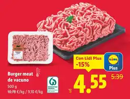 Lidl Burger meat de vacuno oferta