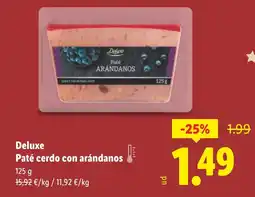 Lidl DELUXE Paté cerdo con arándanos oferta