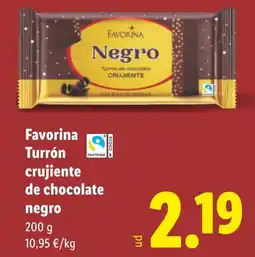 Lidl FAVORINA Turrón crujiente de chocolate oferta