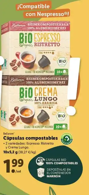 Lidl Bellarom Cápsulas compostables 10x5,2 g oferta