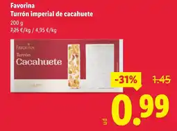Lidl FAVORINA Turrón imperial de cacahuete oferta