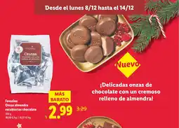 Lidl FAVORINA Onzas almendra recubiertas chocolate oferta
